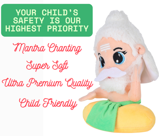 Mantra Chanting Brahma Ji Soft Toy – Soft Plush Toy for Kids | Monday Toys