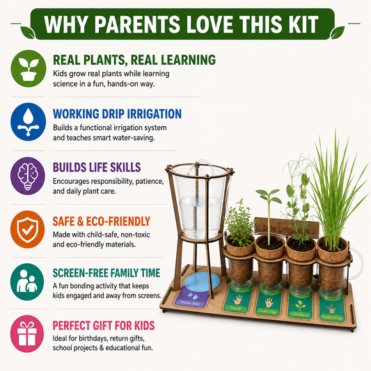 Little Farmer Gardening DIY Kit - Grow your Real Plants at Home - Perfect For Age 4+ years