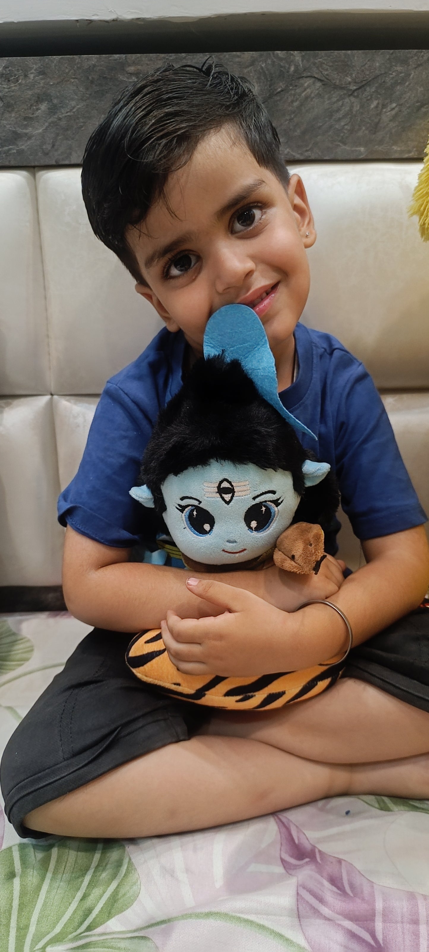 Hindu Trimurti Mantra Singing Soft Toy Set – Brahma, Vishnu & Mahesh (Shiv ji) | Musical Soft Toys for Kids | Ultra Soft & Safe