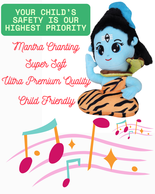 Mantra Singing Baby Shiva God Soft Toy – Musical Soft Toy for Babies & Kids | Super Soft, Safe & Premium Quality | Best Gift for Infants & Toddlers