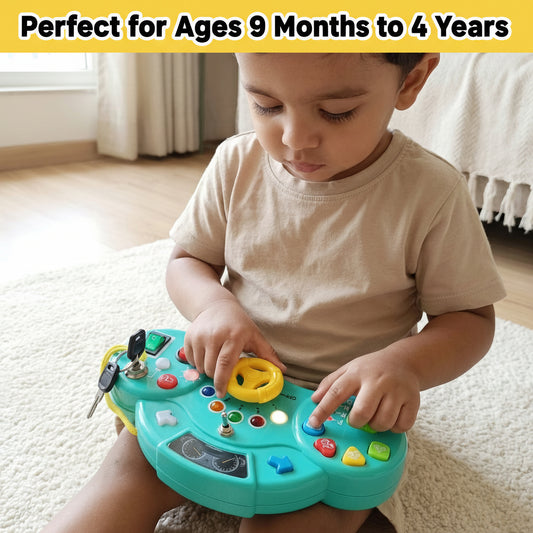 A Montessori Musical Busy Board - Mini Car Driver - My First Busy Board