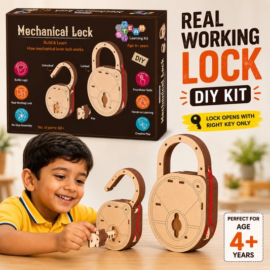 Real Working Lock & Key DIY Kit - Build a Real Working Lock - Perfect for Age 4+ years