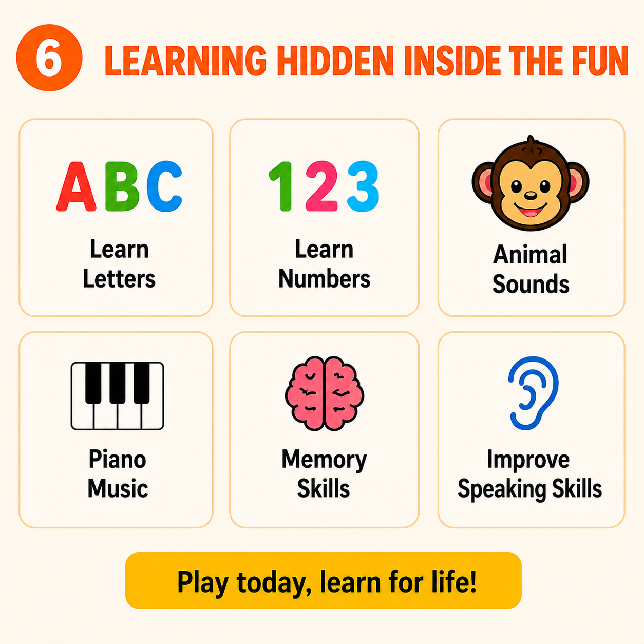 Magic Touch - Musical Learning Toy for Kids | Alphabets, Numbers, Animal Sounds & Piano