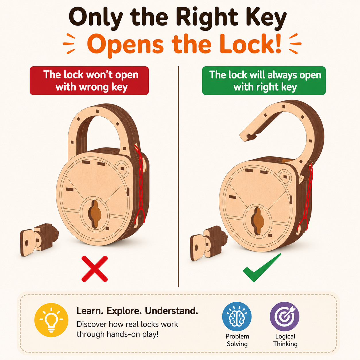 Real Working Lock & Key DIY Kit - Build a Real Working Lock - Perfect for Age 4+ years
