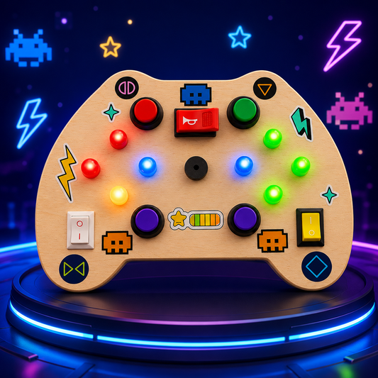 Game Remote Montessori Musical Busy Board | Screen-Free Learning, Safe Exploration & Endless Fun for Curious Little Hands (9 Months to 4 Years)