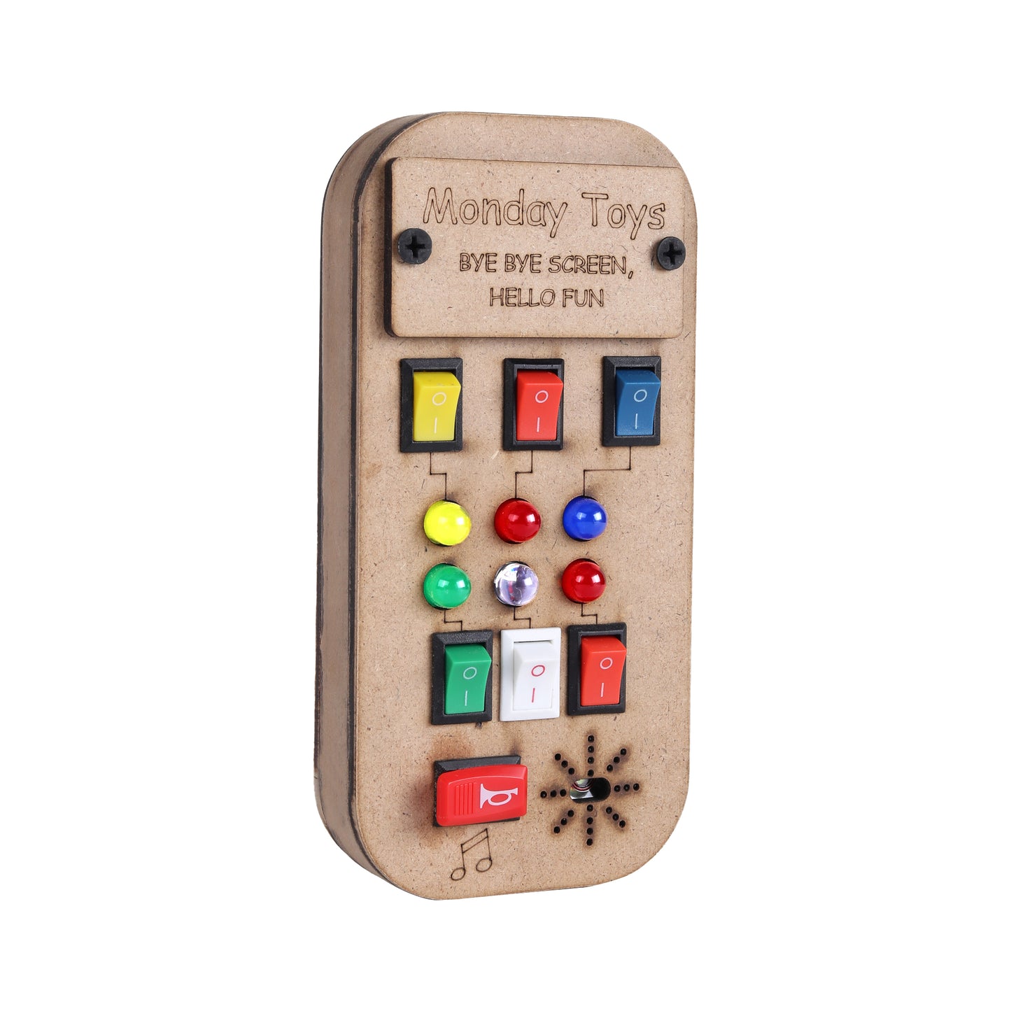 Busy Board Combo Pack – Set of 2 (Real Switches, Lights & Music) Keeps Kids Away from Screen | Electric Board Fun Without the Danger | Perfect for 6 months to 4 years