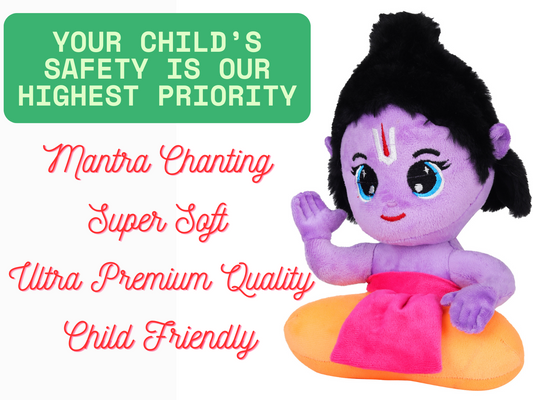 Mantra Singing Vishnu Ji Toy (28 cm) – Soft Plush Toy for Kids | Monday Toys
