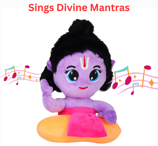 Mantra Singing Vishnu Ji Toy (28 cm) – Soft Plush Toy for Kids | Monday Toys
