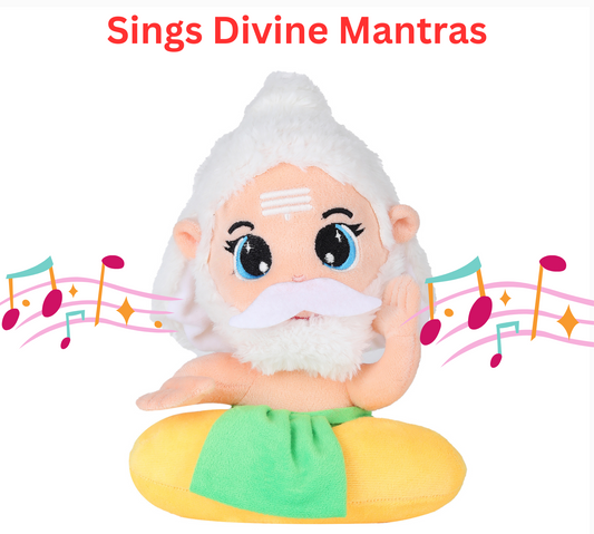 Mantra Chanting Brahma Ji Soft Toy – Soft Plush Toy for Kids | Monday Toys