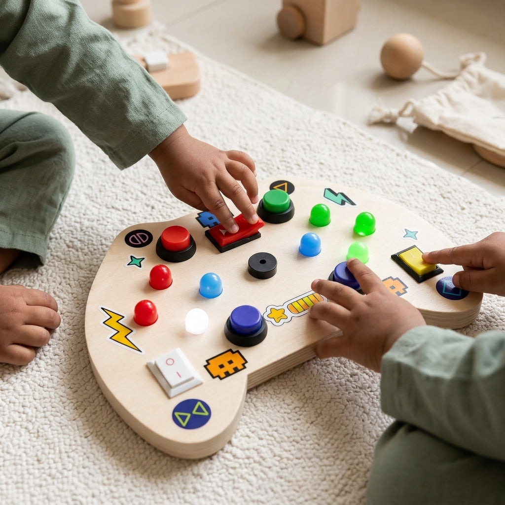 Game Remote Montessori Musical Busy Board | Screen-Free Learning, Safe Exploration & Endless Fun for Curious Little Hands (9 Months to 4 Years)